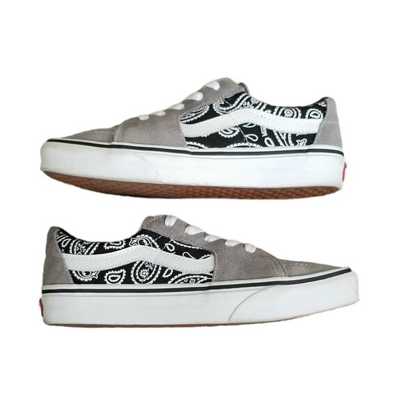 Vans Sk8-Low Paisley Gray Suede Sneakers Womens Size 6 EUC - Picture 5 of 12